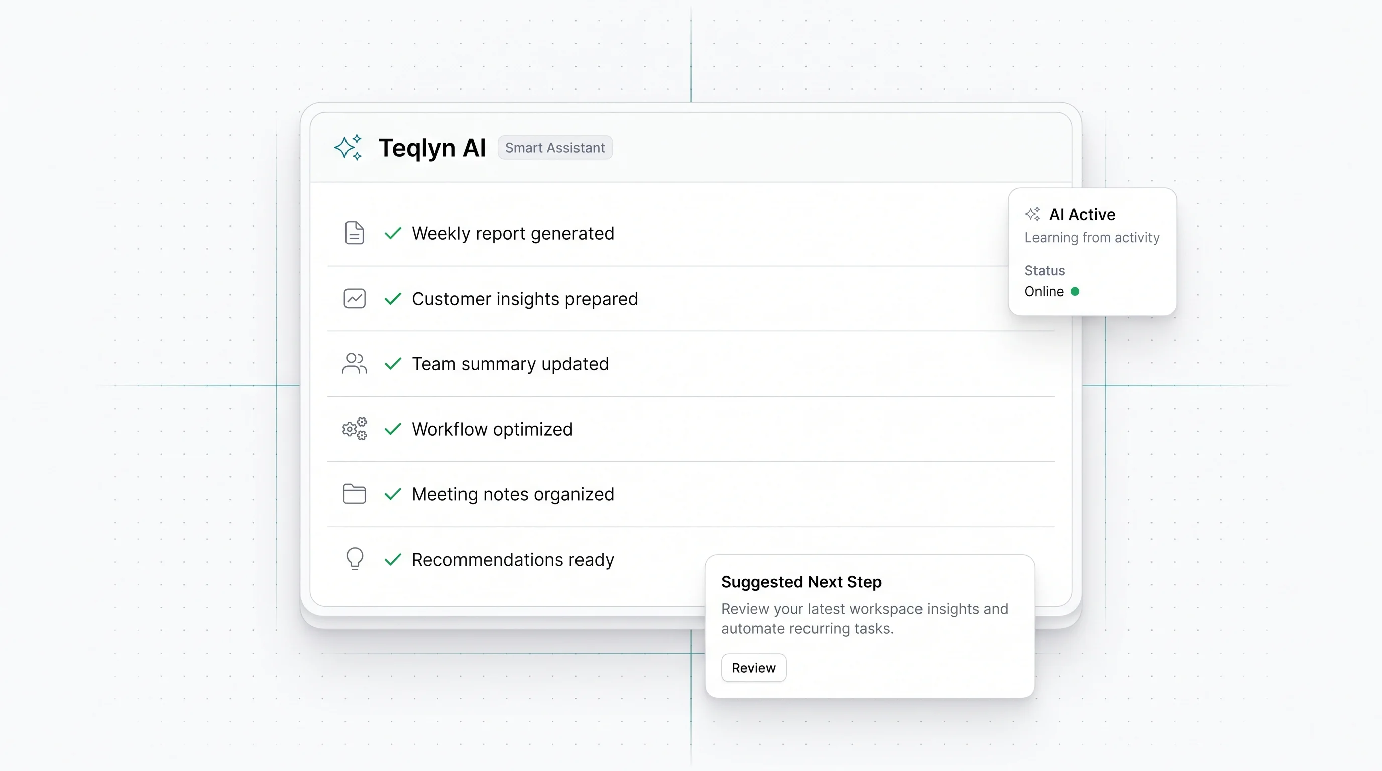 Teqlyn's intelligent AI features