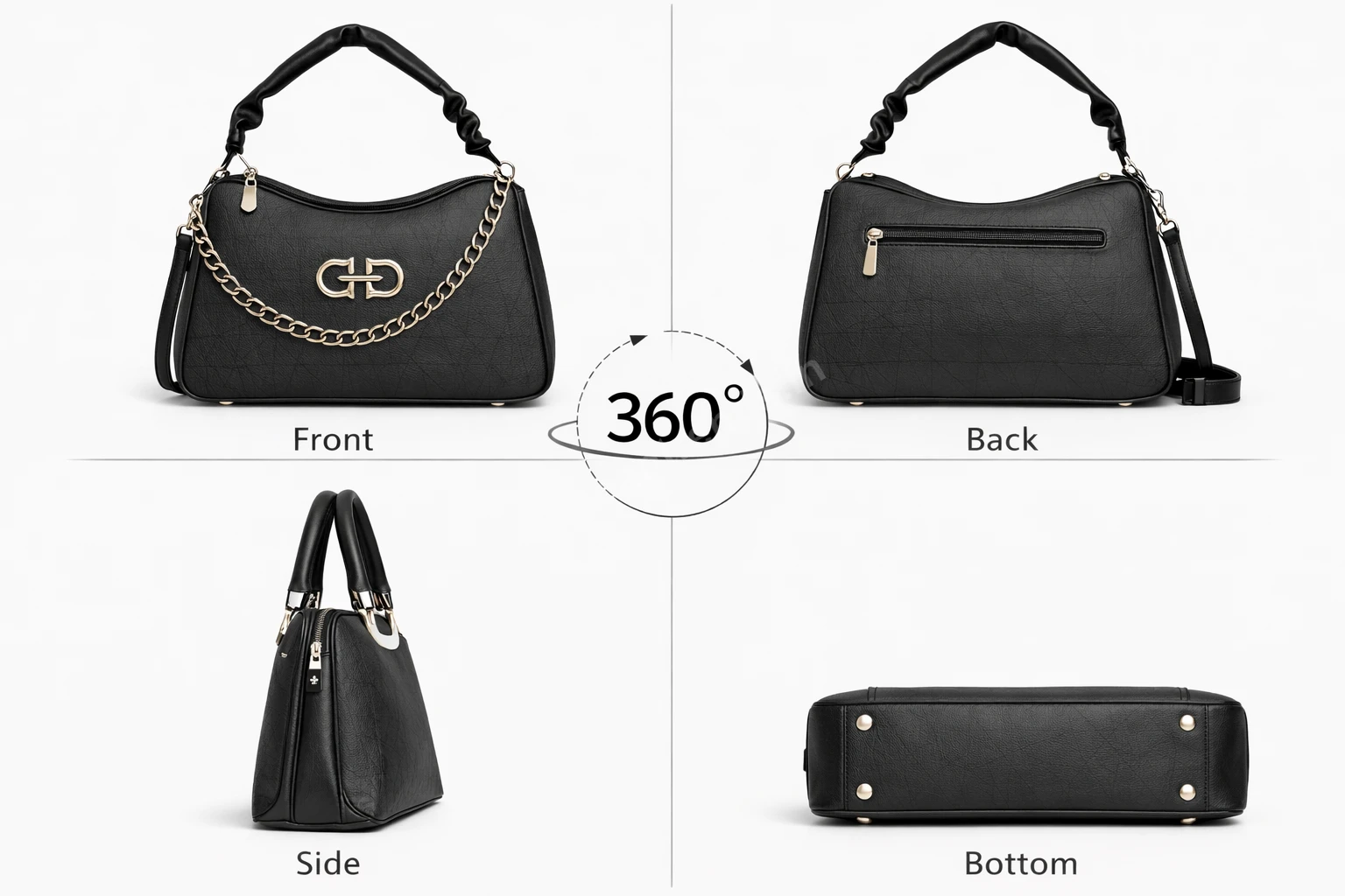 Women Handbags Stylish Black Chain Shoulder Bag – Trendy Ladies Handbag
