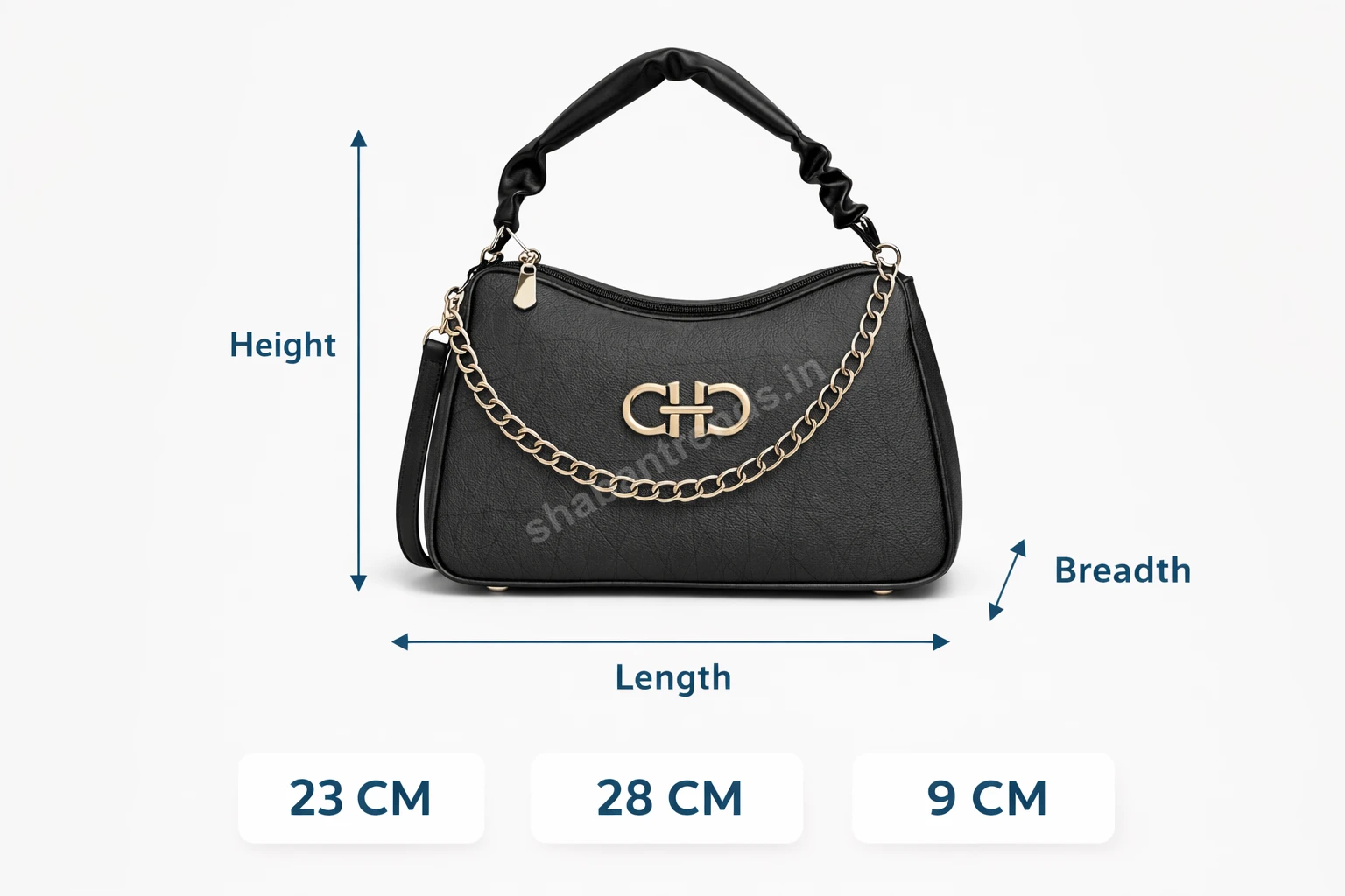 Women Handbags Stylish Black Chain Shoulder Bag – Trendy Ladies Handbag