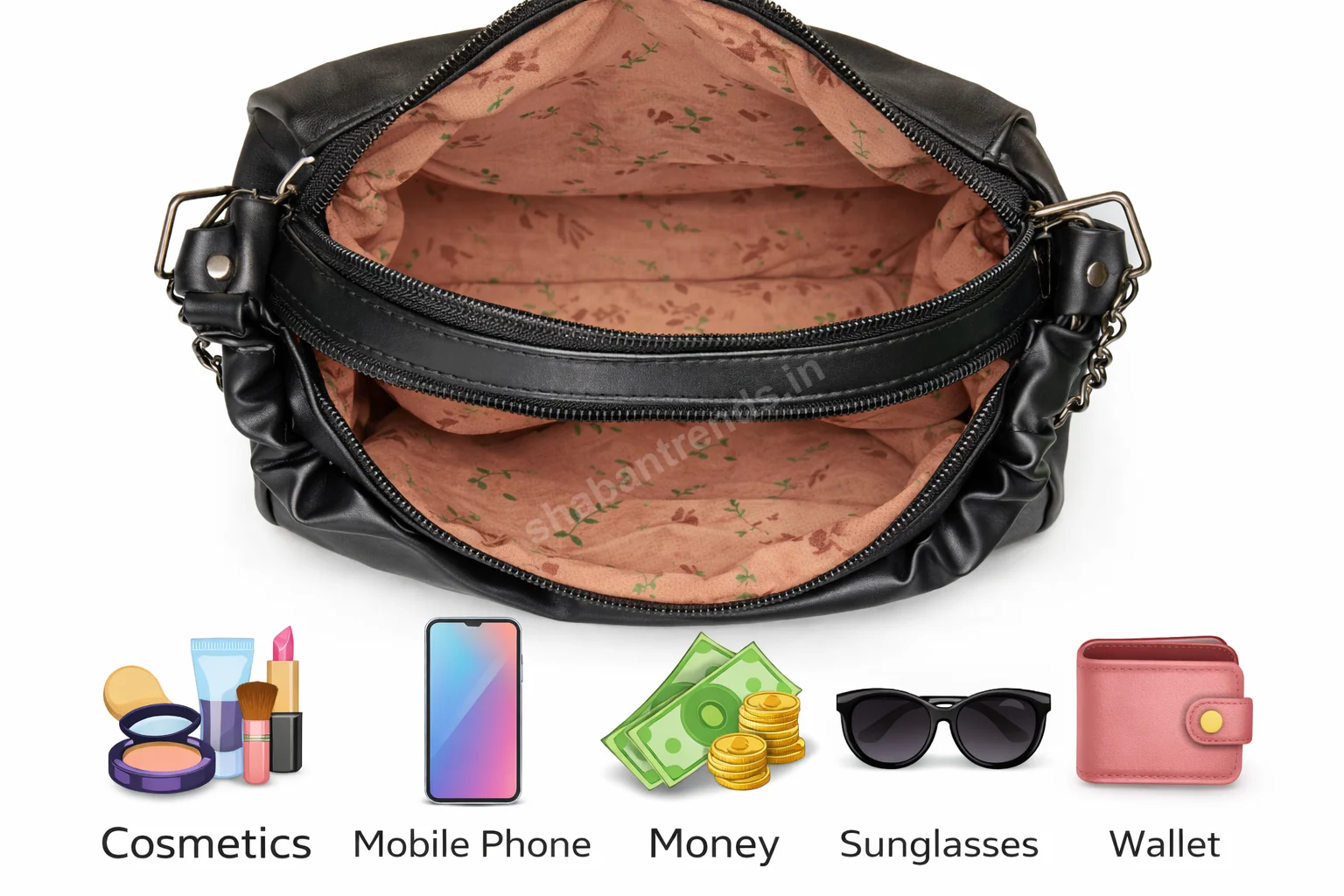 Women Handbags Stylish Black Chain Shoulder Bag – Trendy Ladies Handbag