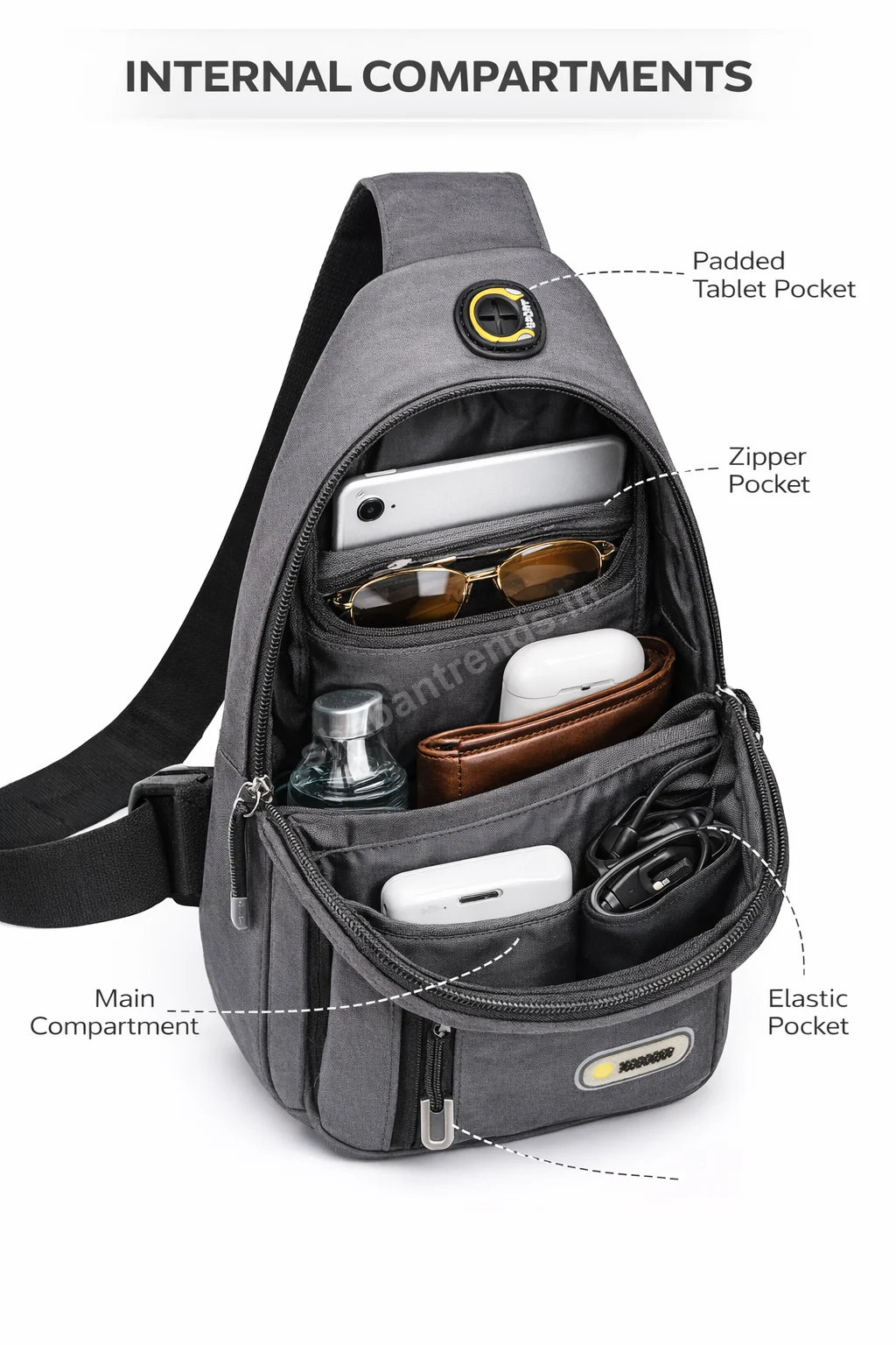 Men Sling Bag Crossbody Chest Bag Stylish Travel Shoulder Bag for Men