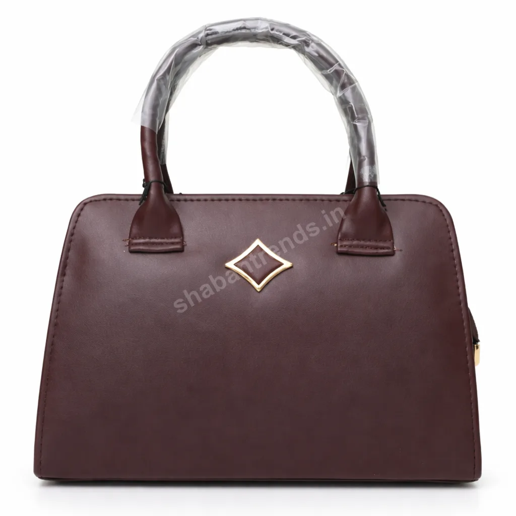 Classic Dark Brown Women Handbag with Structured Design & Spacious Compartments