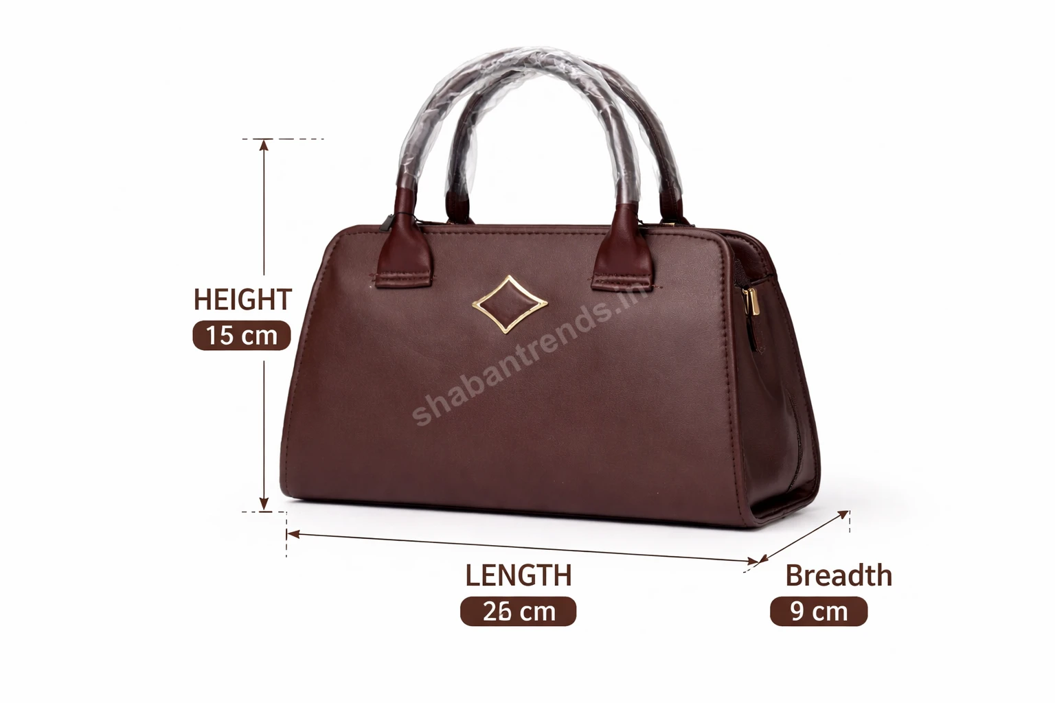 Classic Dark Brown Women Handbag with Structured Design & Spacious Compartments