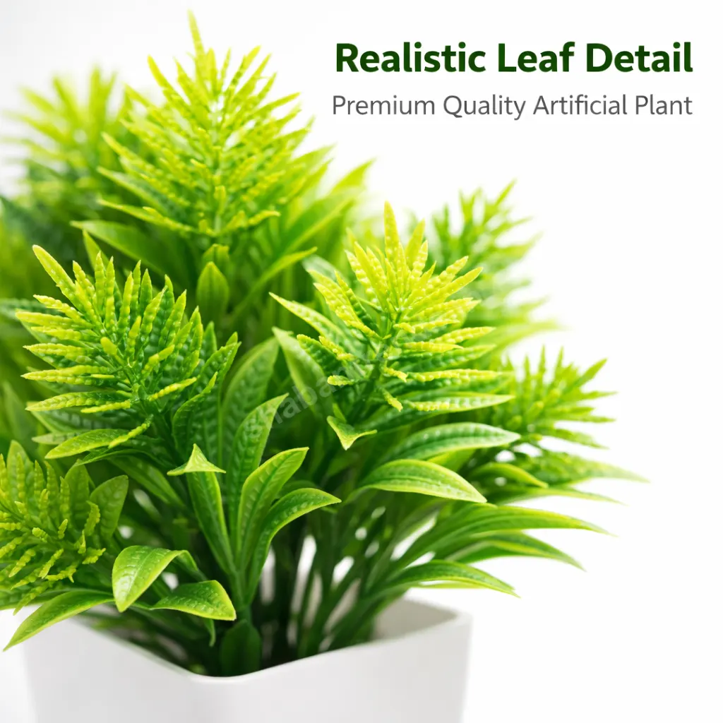 Mini Artificial Spike Plant in Cup (15 cm) – Multicolor Modern Table Top Greenery | Home & Office Décor