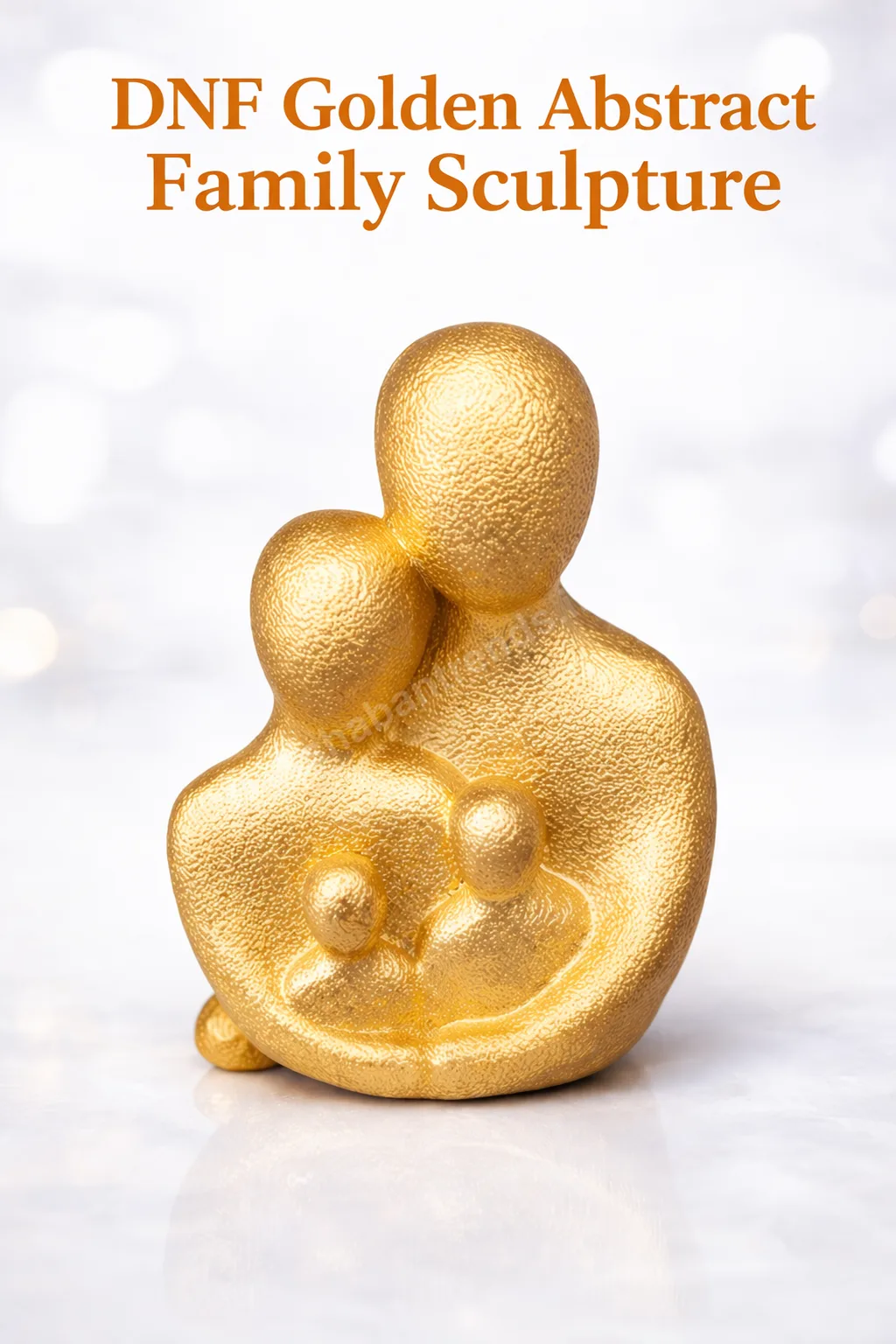 dnf golden abstract family sculpture on white background modern home decor showpiece
