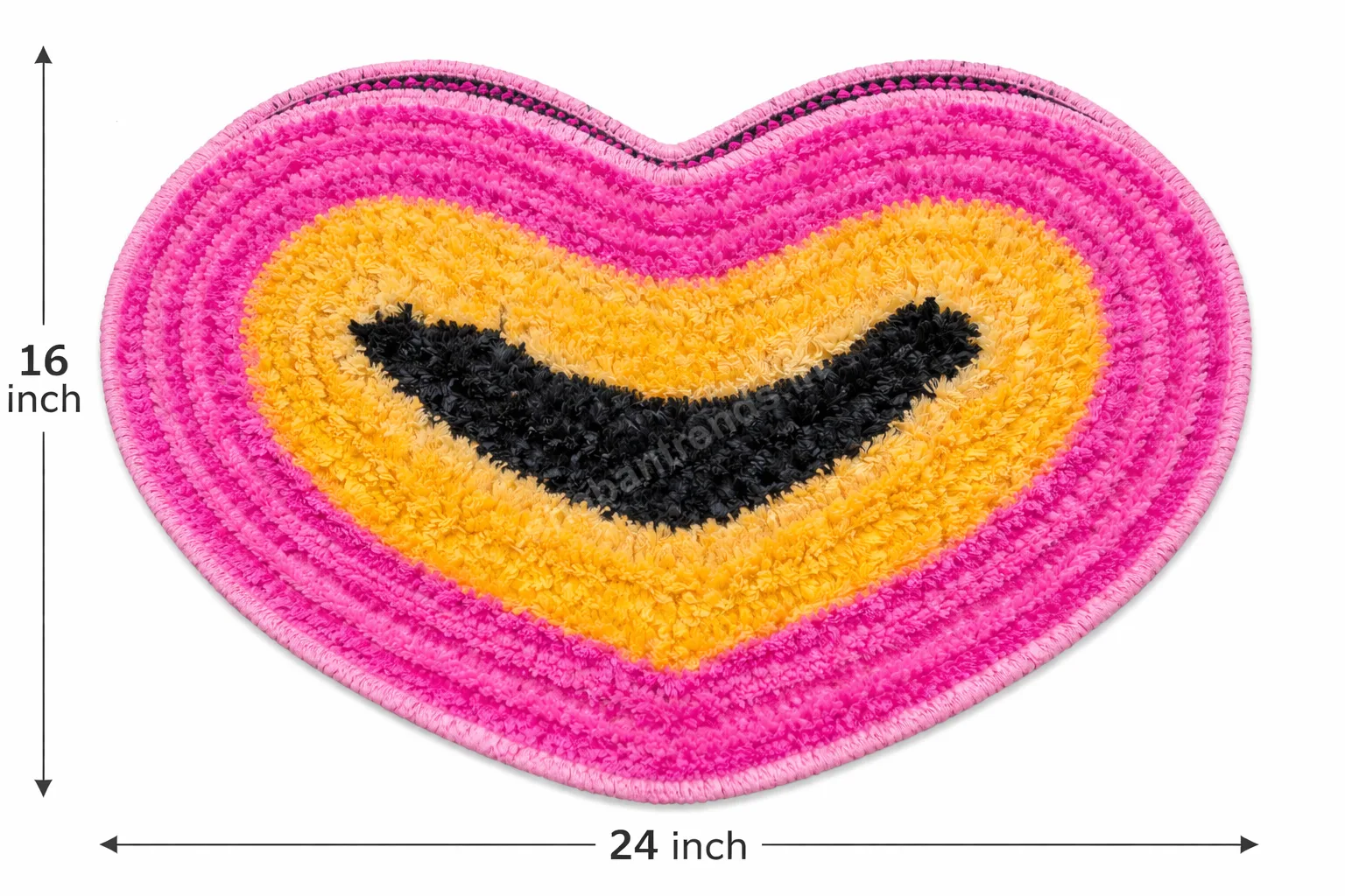 Heart Shape Floor Mat 16x24 Inch – Super Soft Polyester, Non-Slip Door Mat for Bathroom, Bedroom & Entrance | Washable Rug