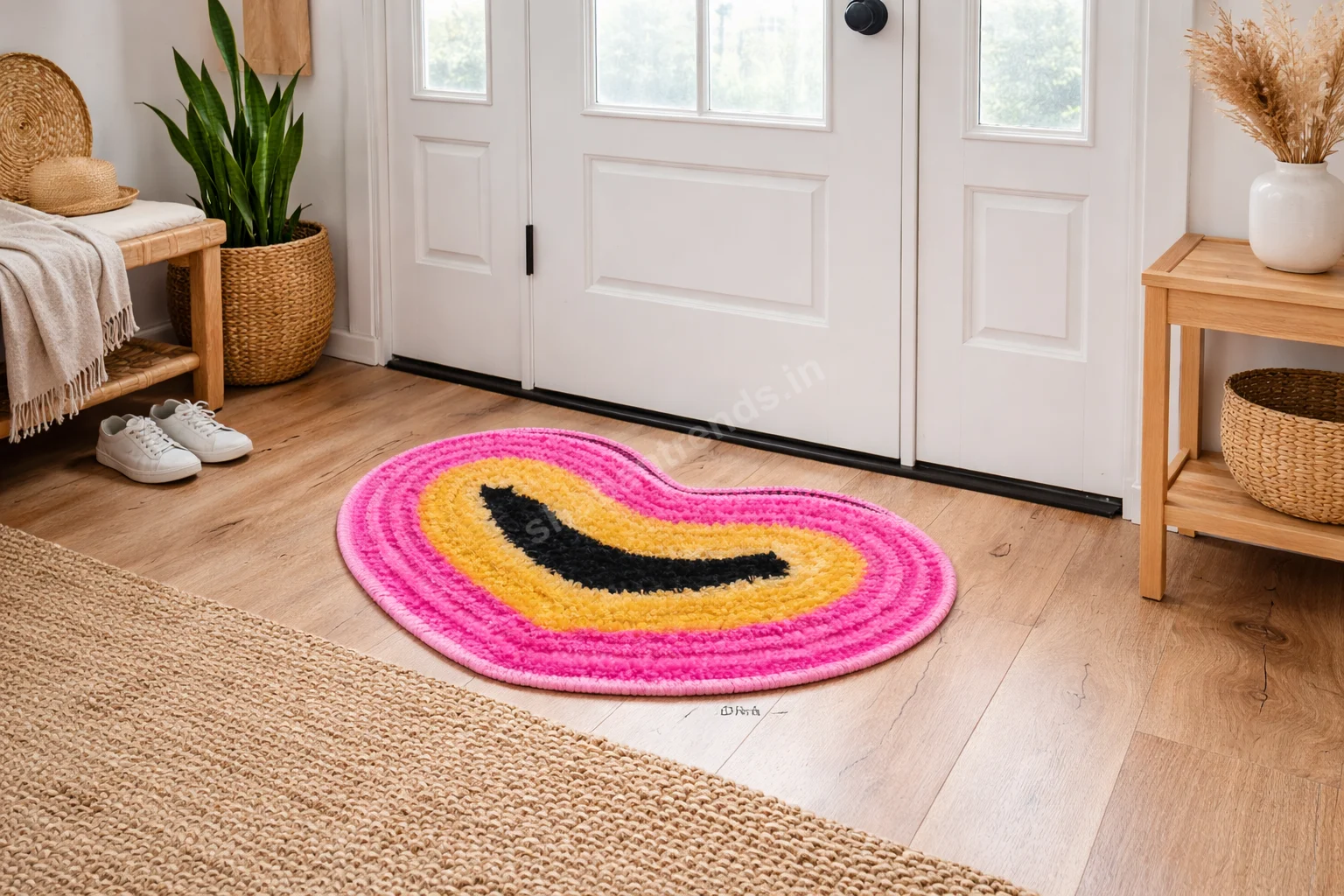 Heart Shape Floor Mat 16x24 Inch – Super Soft Polyester, Non-Slip Door Mat for Bathroom, Bedroom & Entrance | Washable Rug