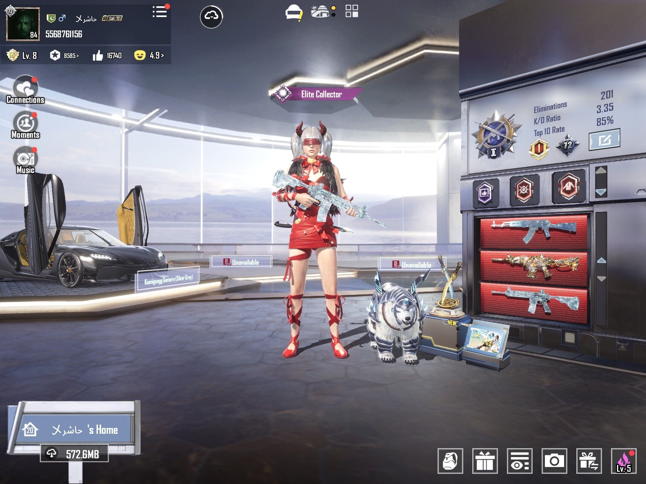 🌟 Mythic Fashion 192 |❄️Glacier M416 + Glacier Akm Lv 7 Max | Raven X-suit Lv 5 | 65x Gun Labs | Guru M416 Lv7 | Sports Car | Fool Bag | Lv 84 | Mummy Sets