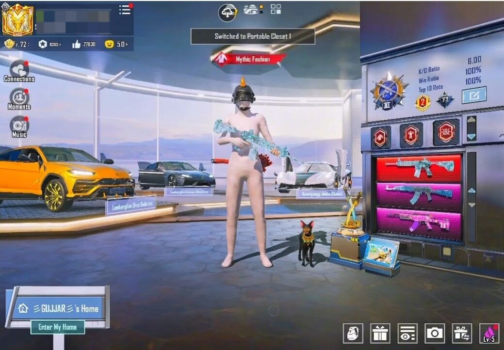 173Mythics| 73Collection | Inferno Helmet | White Mummy Set | Iridescene Xsuit 4 | 56x Gunlabs | M416 Glacier Max | 20 Other Kill Msg | 4x Sports Cars