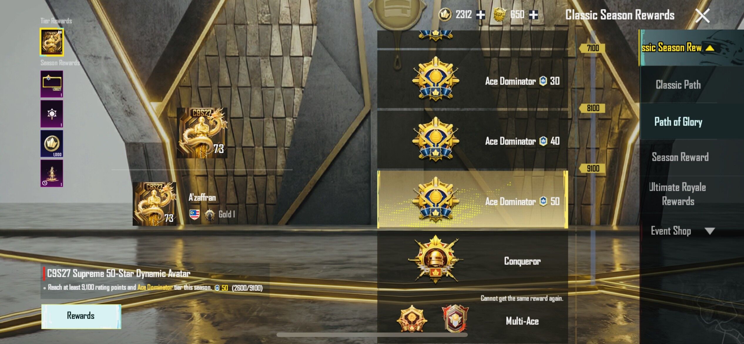 AVATAR – CONQUEROR RANK PUSH – Fair – RANK PUSH