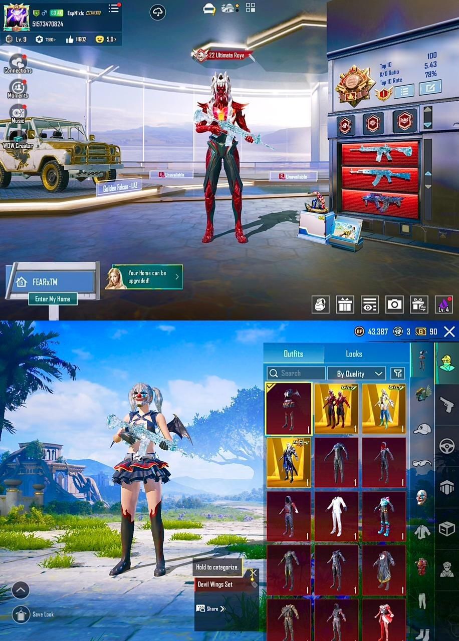 High-End 107 Mythics ID | Trio GC Combo | M416 & AKM Glacier MAX | Level 78 Account | 3/10 Ultimates | Premium Mythic Collection