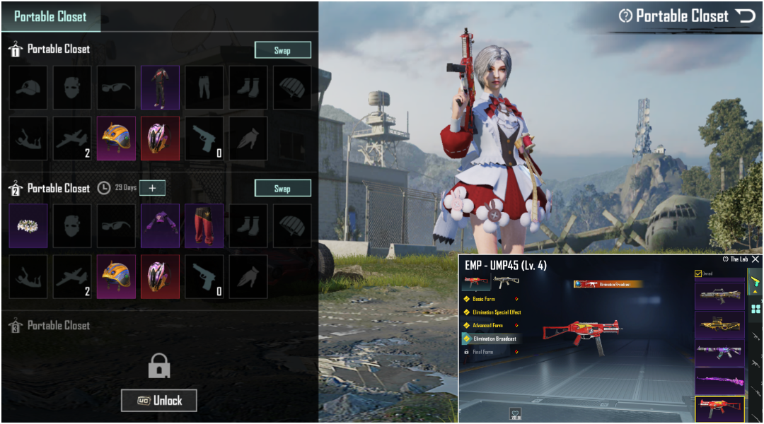 EMP UMP (KILL MSG)🔥7x GUNLAB💎1x MYTHIC BACKPACK🎒EXTRA MYTHICS🎀KITTY KADENCE KAR98 (LVL 2)🔥OP HELMET🤖MYTHIC EMOTES💃CHEAP & SECURE🔒