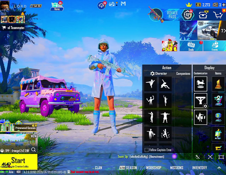 ACCOUNT HIGH LEVEL: 76
SIX LINEAGES TITLE RAREE
UNIQUE DESTINY TITLE RR
MYTHIC FASHION 67/300 
20X DMANDING GUNLAB
2X MAXX 3X KILL MASAGE