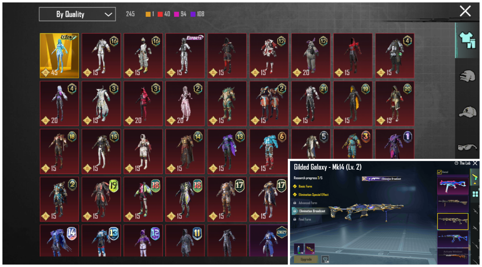 GLACIAL BRIDE ULTIMATE SET ⭐ ACC LVL 78 ⚡️MYTHIC FASHION 🥇 11x GUNLAB 🧨1x RENAME CARD ⚜️SEASON 9 ACCOUNT 🔱 3x KILL MSG💸 CAR SKINS ✅CHEAP & SECURE