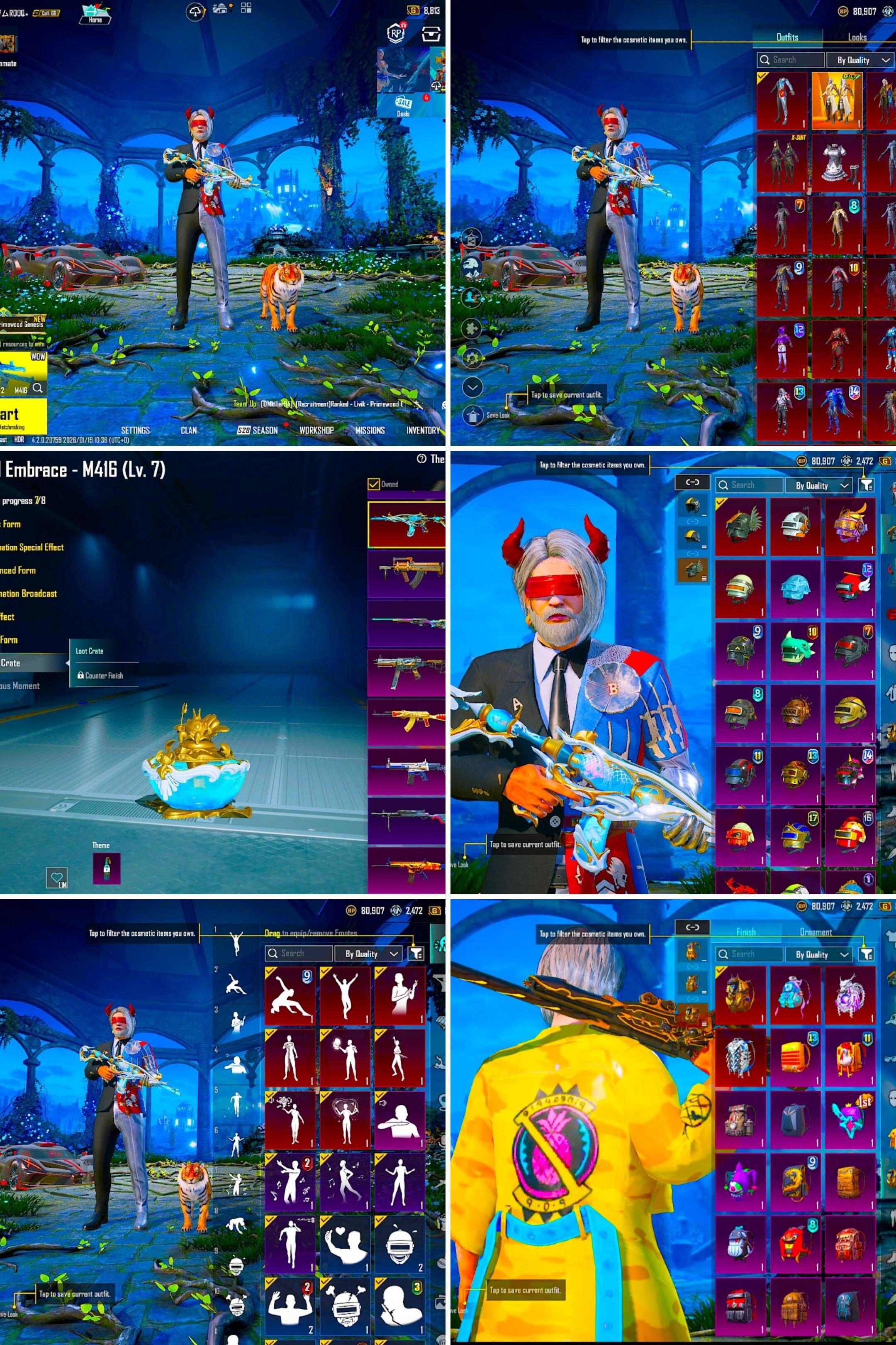 114 Mythics | 02Ultimates | 4 Mythic Helmet | Mission Impossible Set | AnukhraXsuit 2 | M416 Tidel Max | 37x Gunlab | 2x lootcrate | 11x Lvl4/5 | 1x SportCar