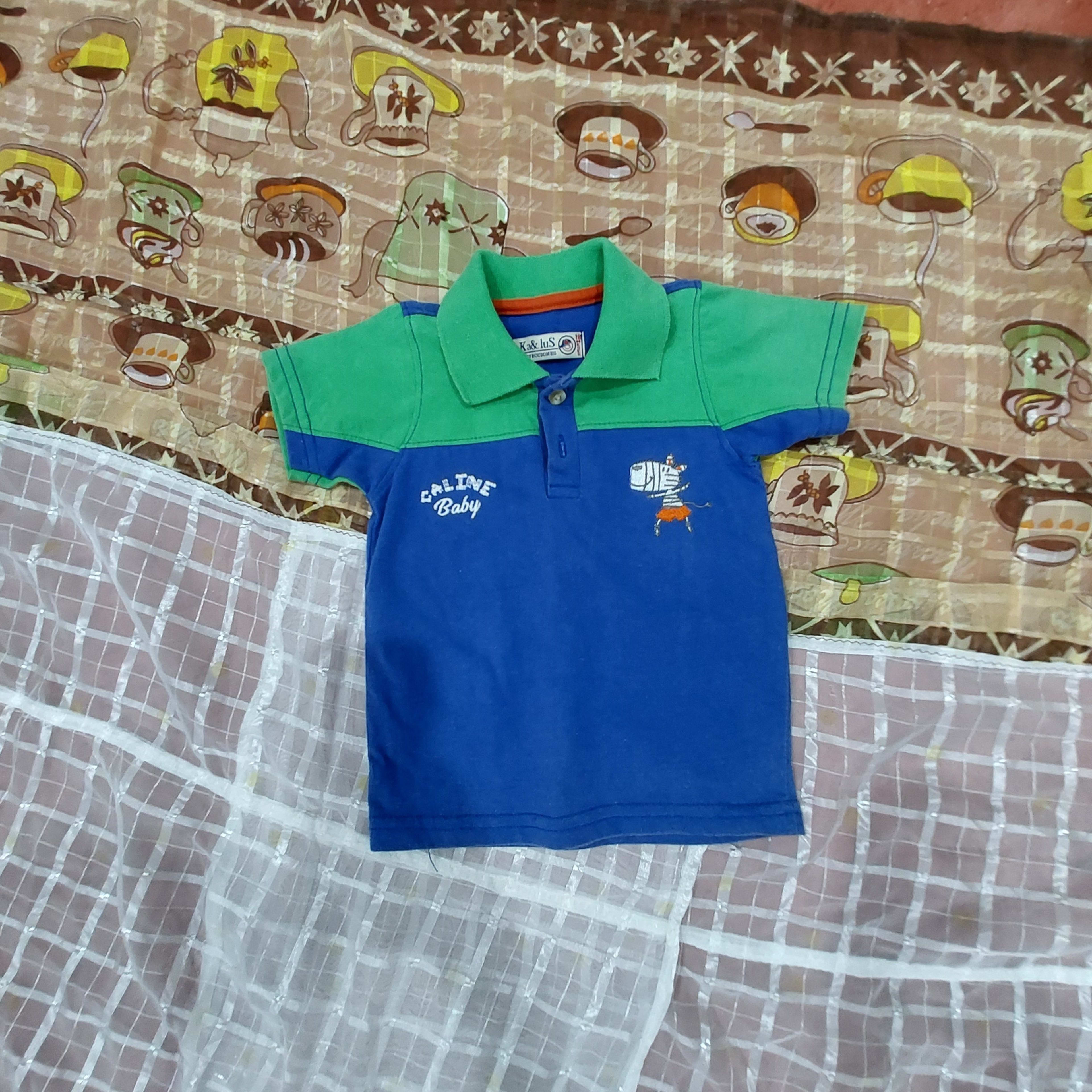 Camisa Polo Niño 2 Años Verde y Azul