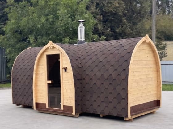 Sauna Wiking 5,40 m (szerokość 2,25m) — realizacja