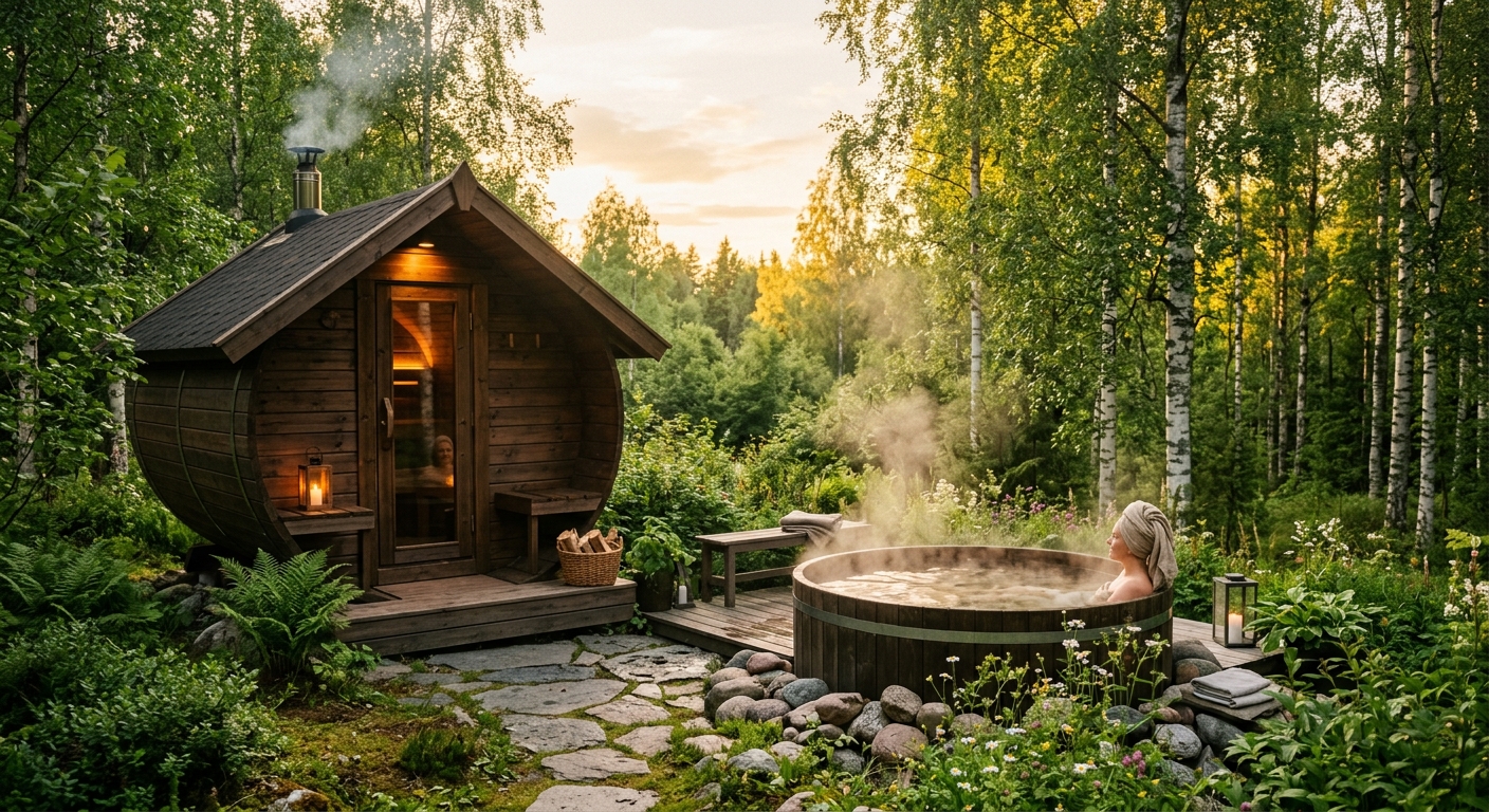 Sauna ogrodowa z jacuzzi — praktyczny poradnik 2026
