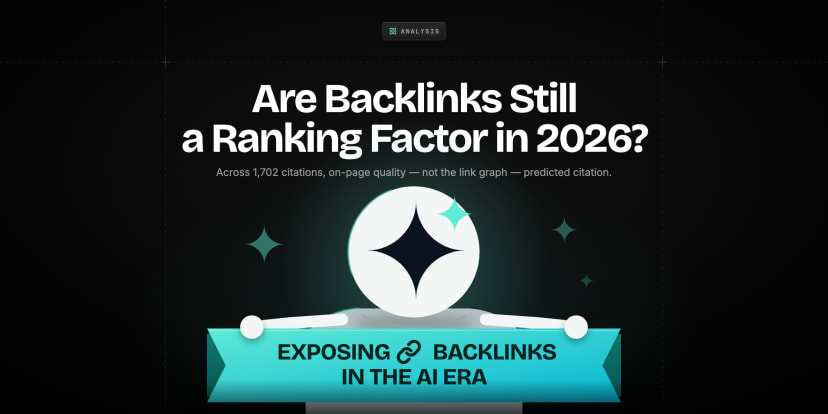 Illustration of a mascot holding a banner reading Exposing Backlinks in the AI Era, with a chain-link icon