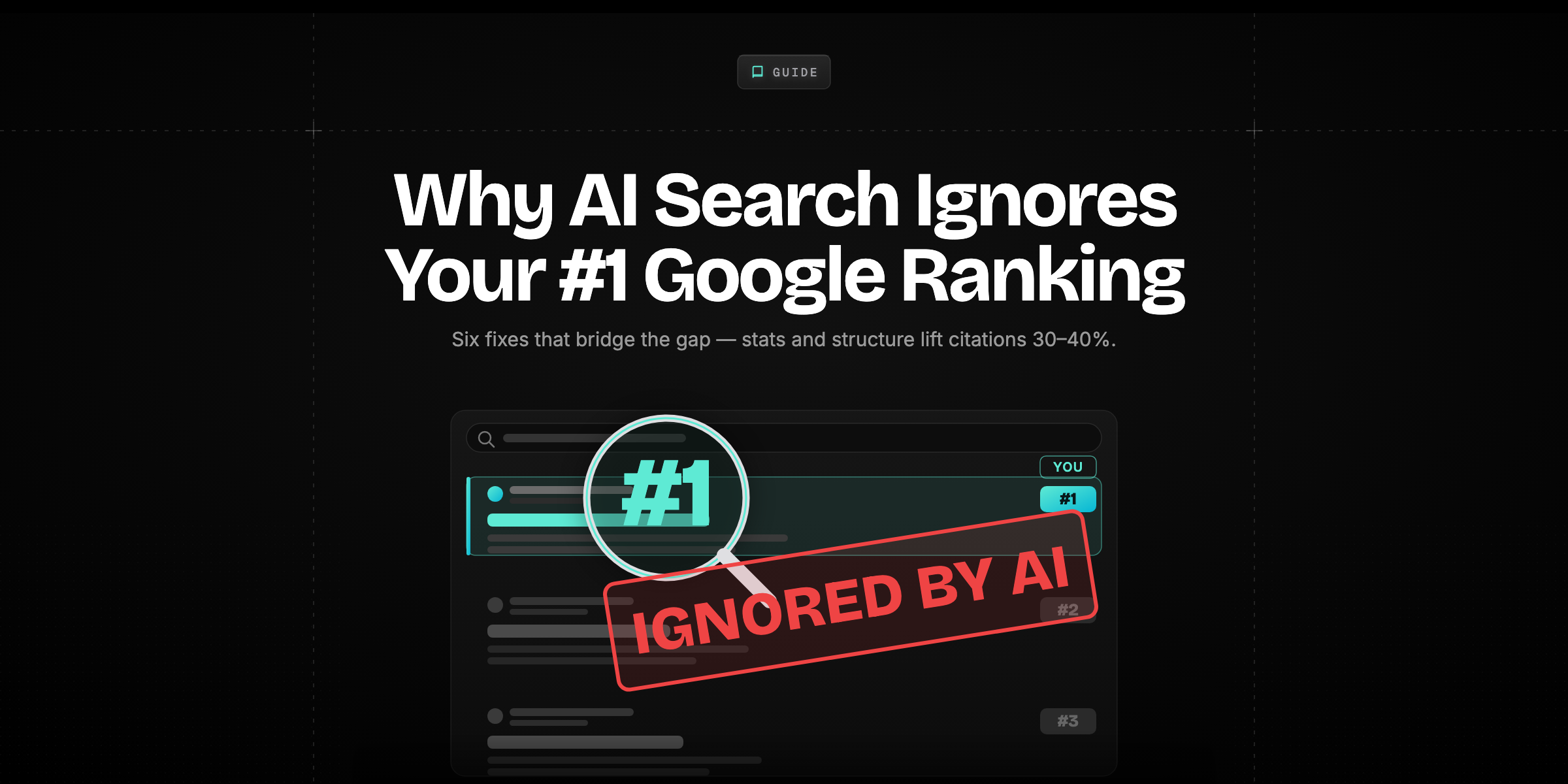 Cover image for why AI search ignores your #1 google ranking