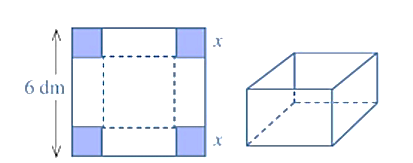 Cho một tấm nhôm có dạng hình vuông cạnh ${6 {dm}}$ 1 de thi toan online
