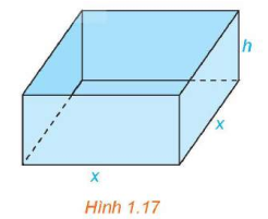 Một nhà sản xuất muốn thiết kế một chiếc hộp có dạng hình hộp chữ nhật không có nắp, có đáy là hình vuông và diện tích bề mặt bằng $108 mathrm{cm}^2$ như Hình 1 1 de thi toan online