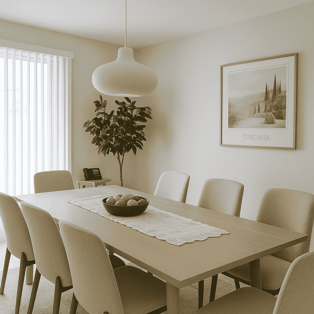 Resultado final de Salón con Pared de Acento - Reforma de salón en Valencia con pared de acento decorativa. Instalación de pavimento laminático AC5 de alta resistencia, panelado decorativo en madera natural, iluminación LED integrada. Proyecto finalizado en 1 día sin generar escombros ni polvo. - FASTDOIT reformas Valencia, Castellón y Alicante