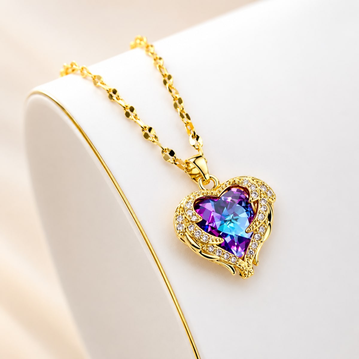 Wings Heart Pendant Necklace 2
