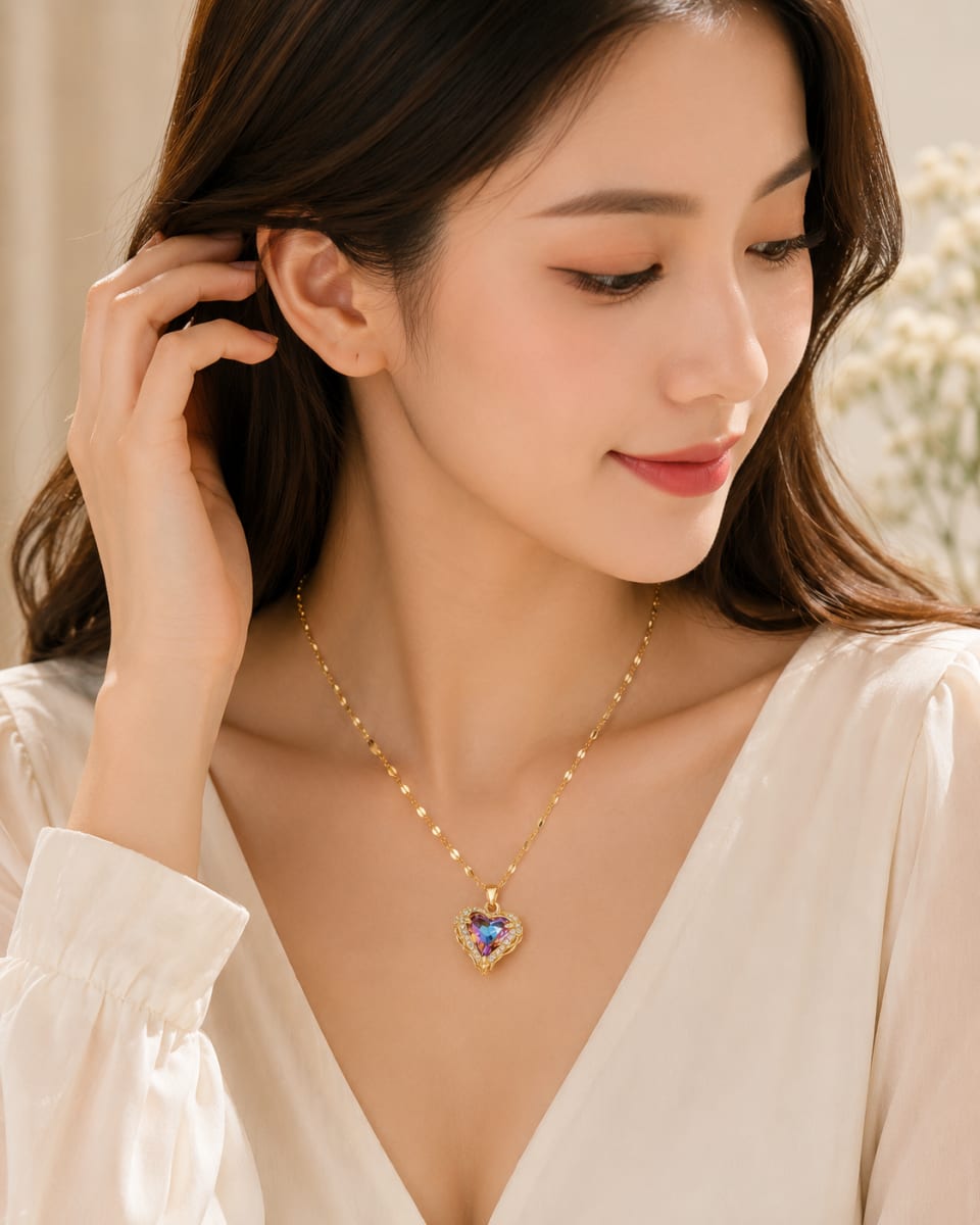 Wings Heart Pendant Necklace 3