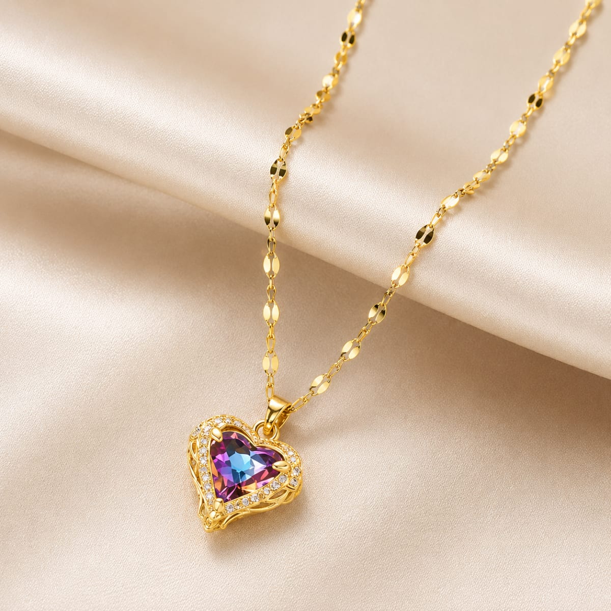 Wings Heart Pendant Necklace 4