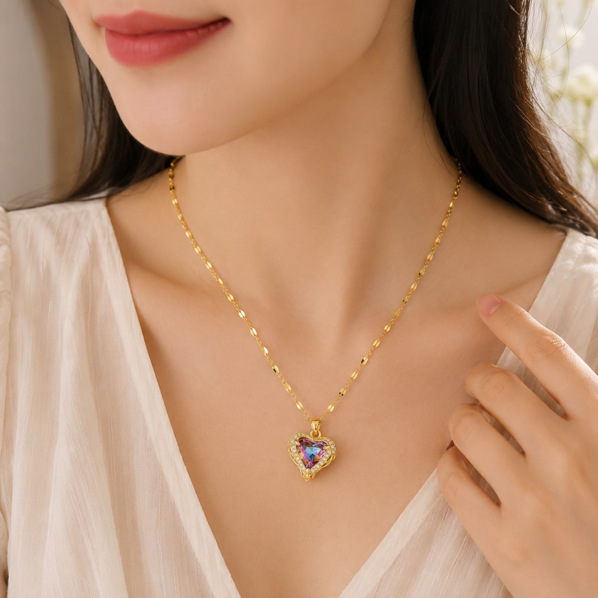 Wings Heart Pendant Necklace 5