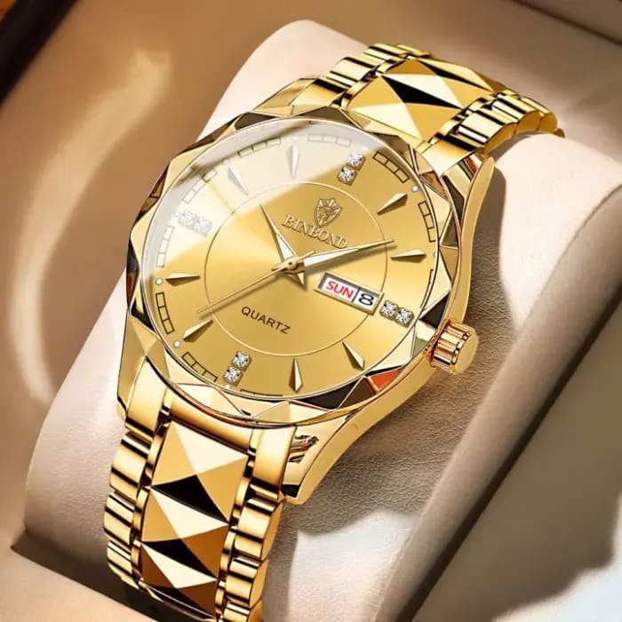 Golden Quartz Men's Watch