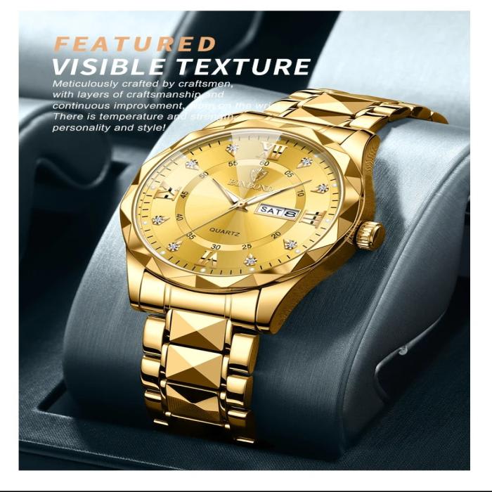 Golden Quartz Men's Watch 5