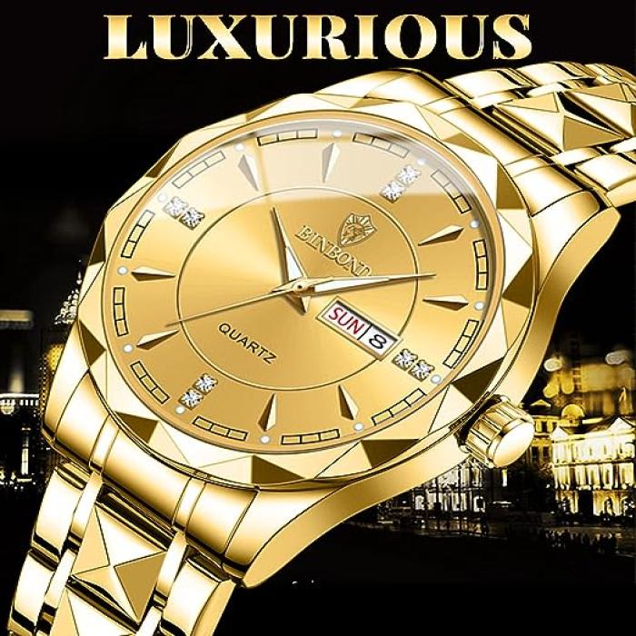 Golden Quartz Men's Watch 4