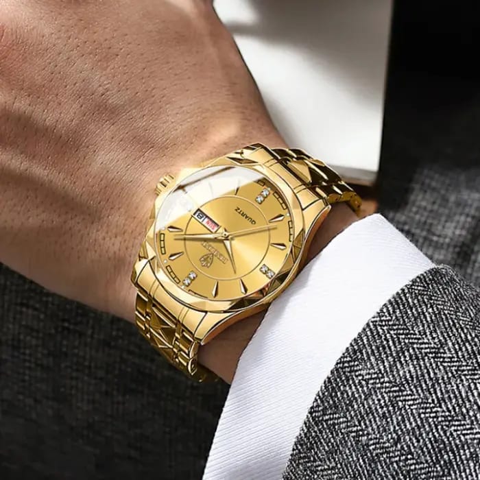 Golden Quartz Men's Watch 3