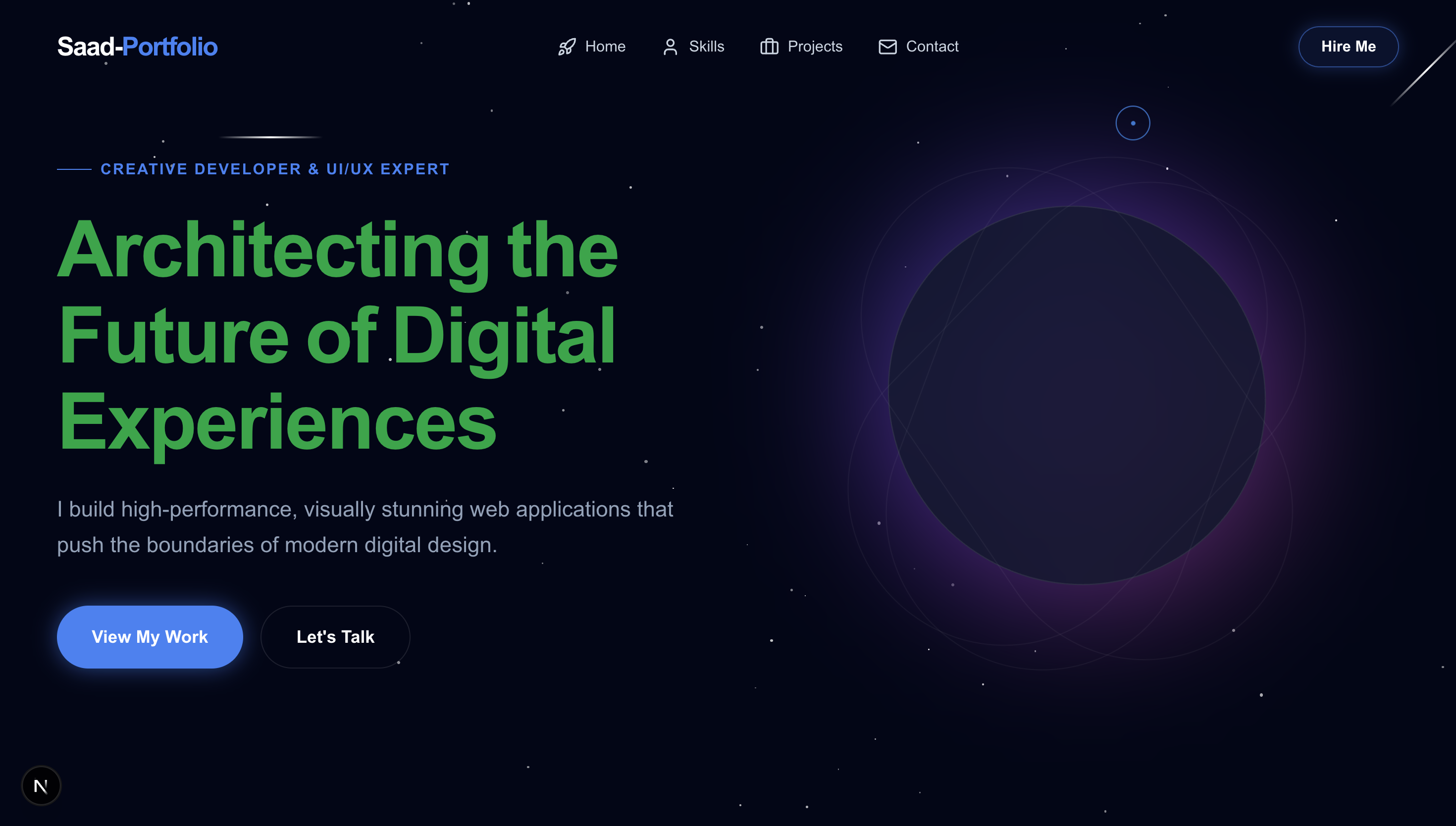 Cosmic Developer Portfolio - صورة 1