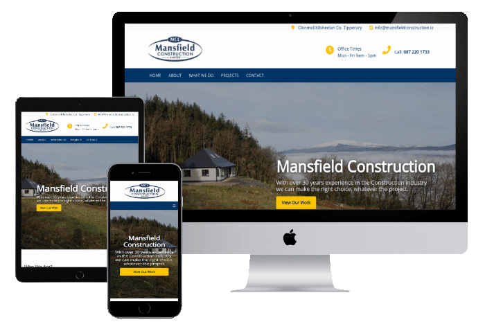 mansfield construction website portfolio screenshot