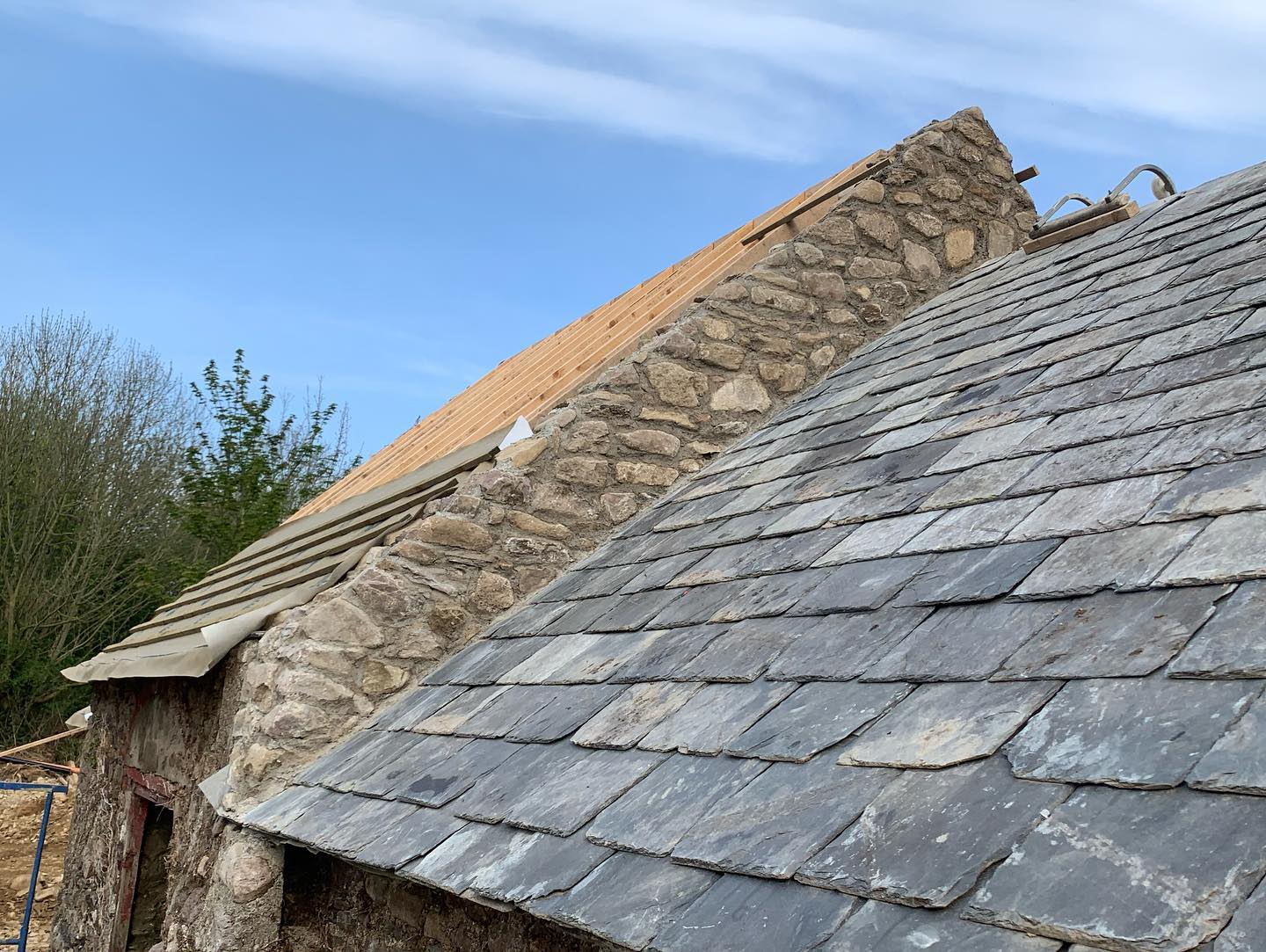 A drone image of a newly built roof with windows fitted on top.