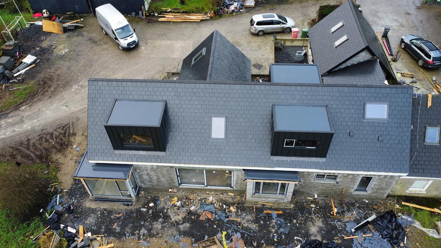 An image of a new house roof