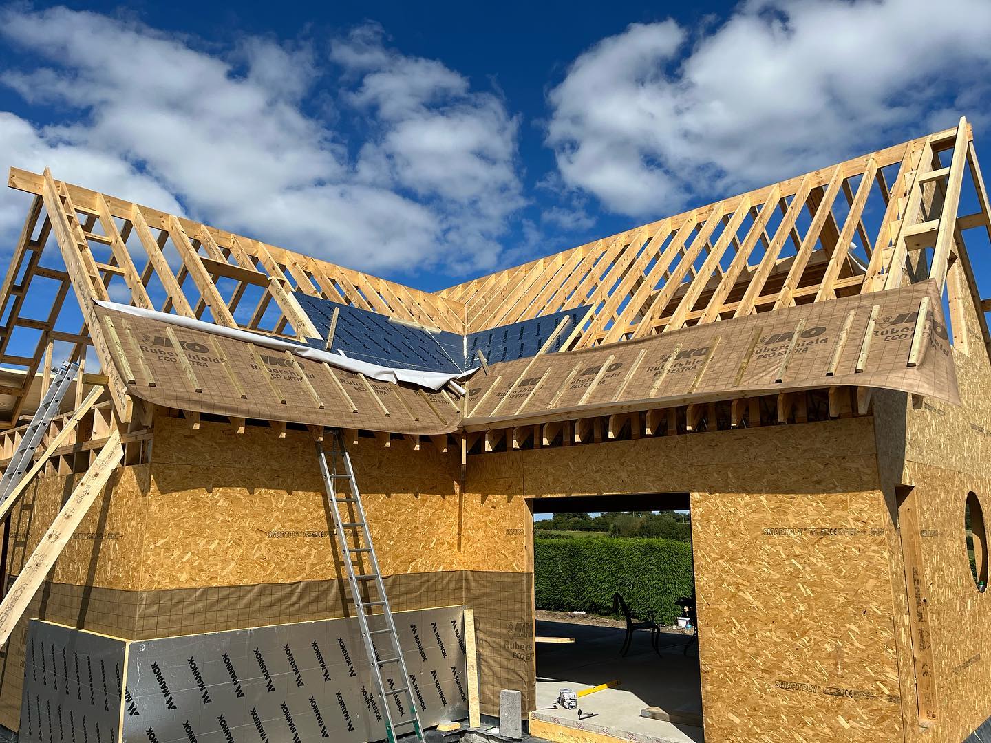 timber frame extension being built in Tipperary