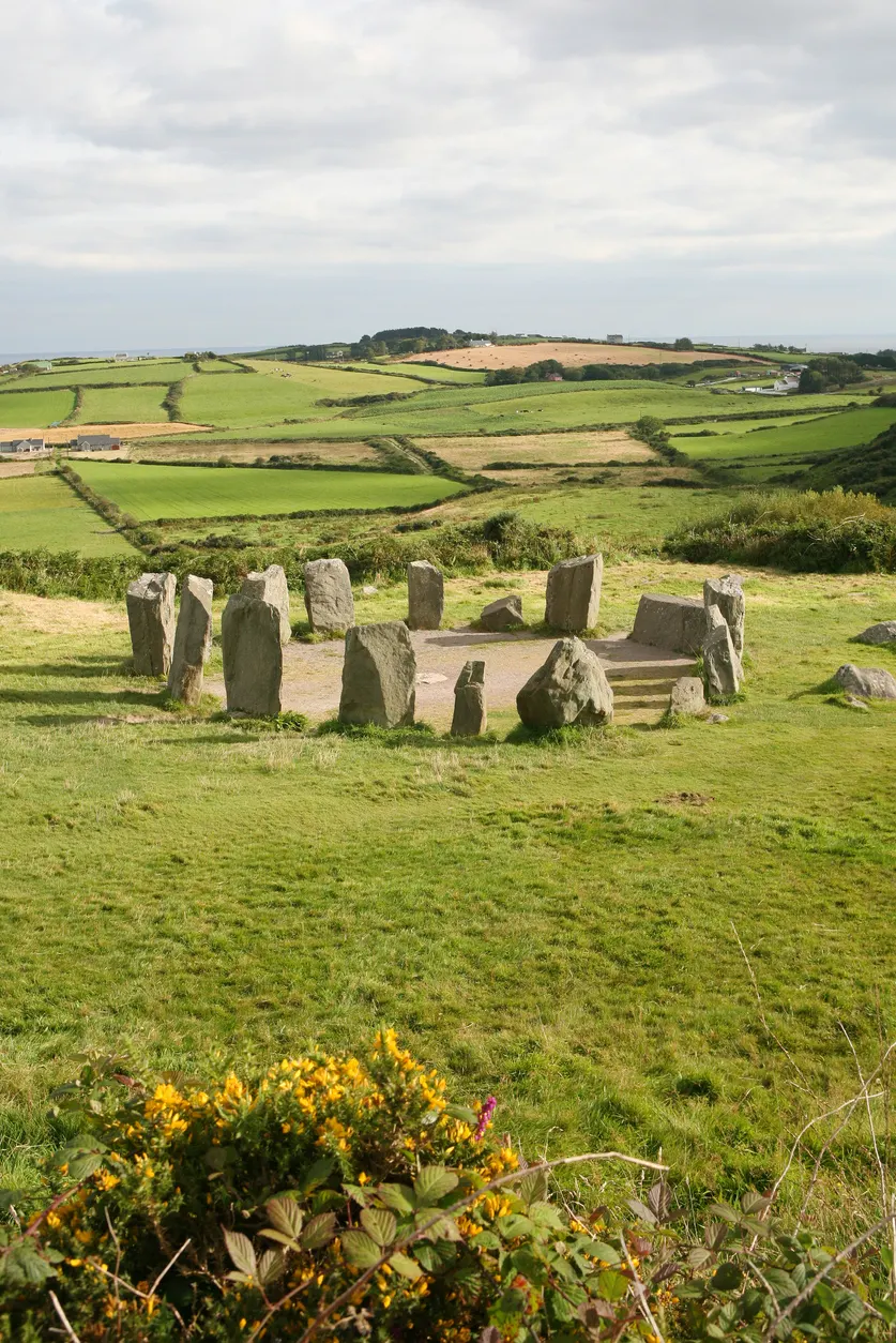 The ancient stone circle at Drombeg, County Cork, Ireland