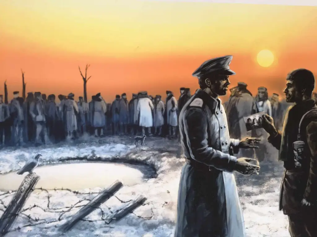 painting of the Christmas truce of 1914