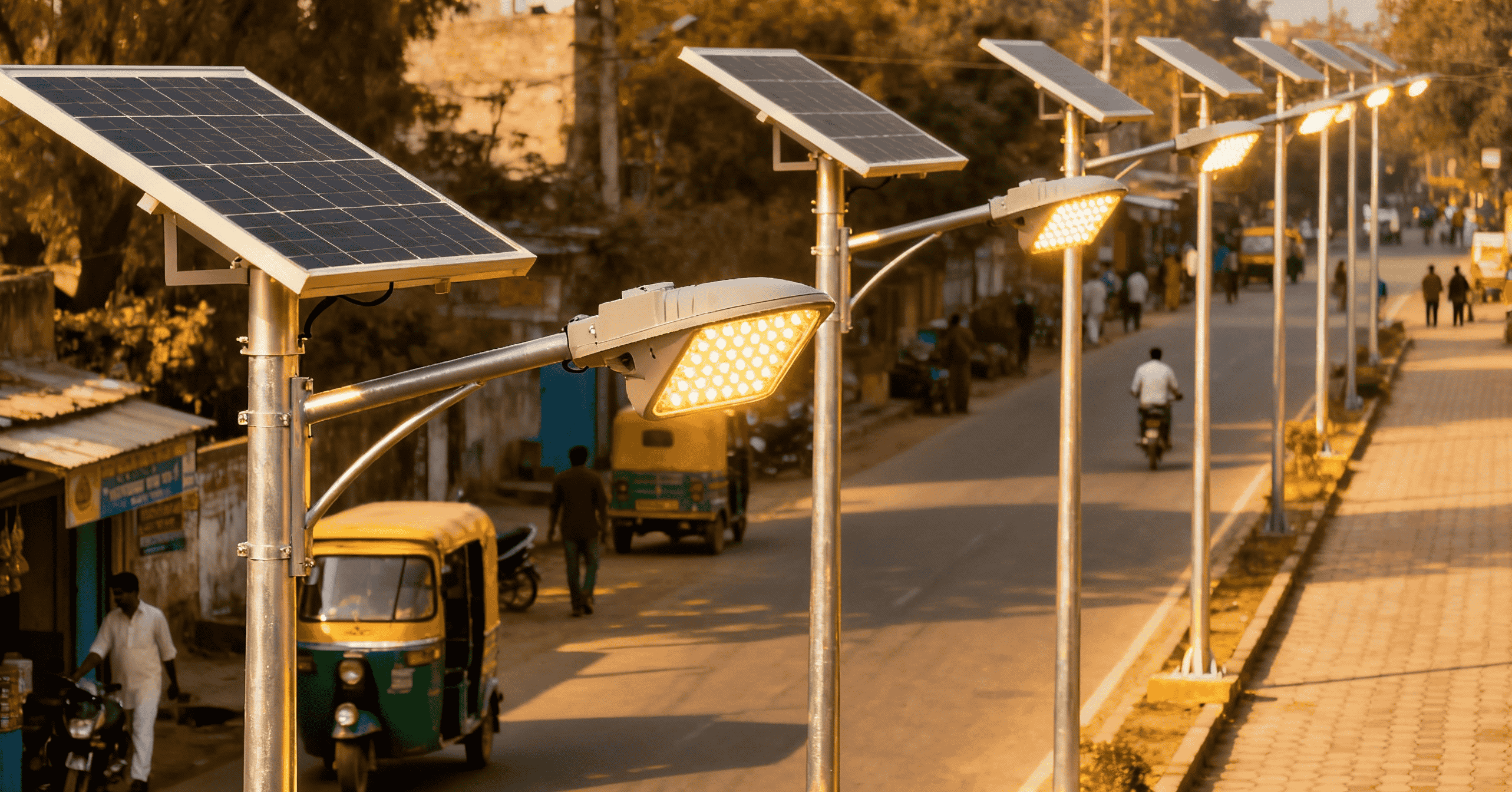 Solar Street Light Project in Khammam by Loukika Solar Energy Systems
