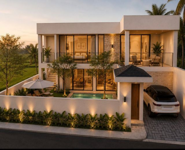 Modern Tropical Villa with Paddy Field View in Berawa, Canggu – For Sale, Lease & Rent - Image 1