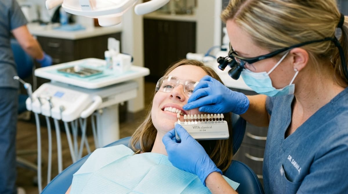 shade guide dentist whitening