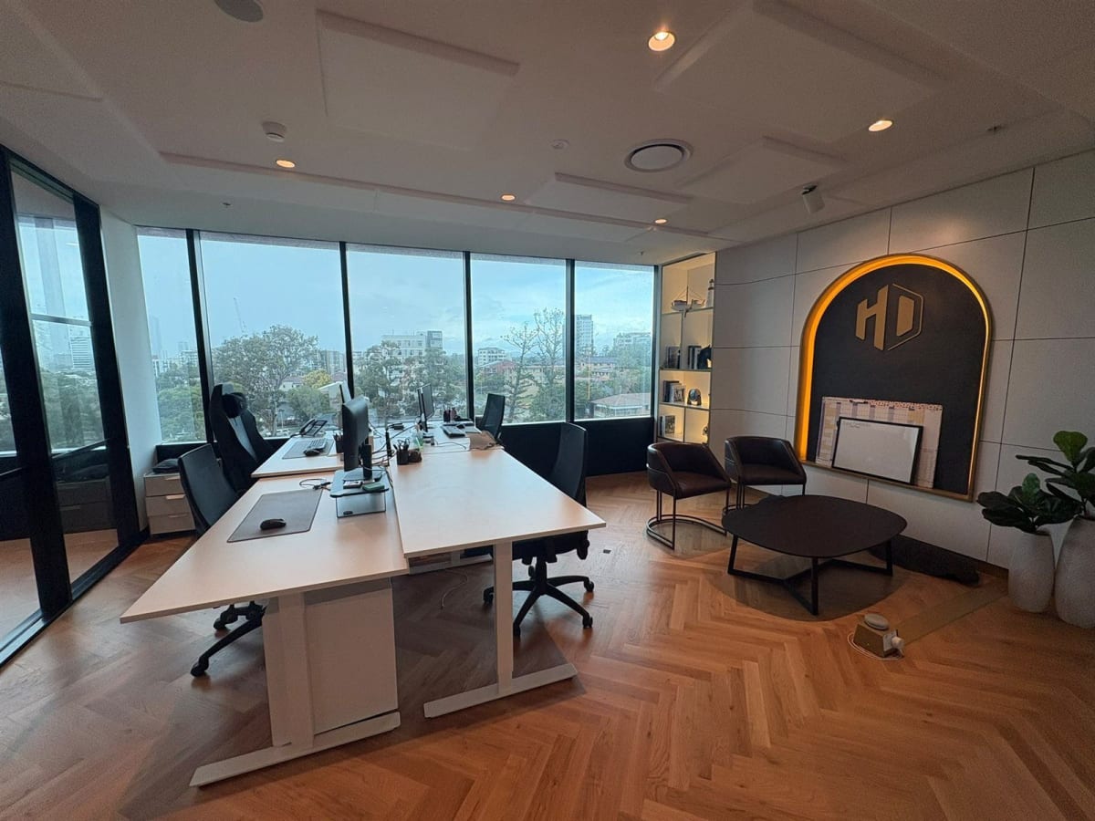 Corner room with city and tree views in ArtSmiles' new space