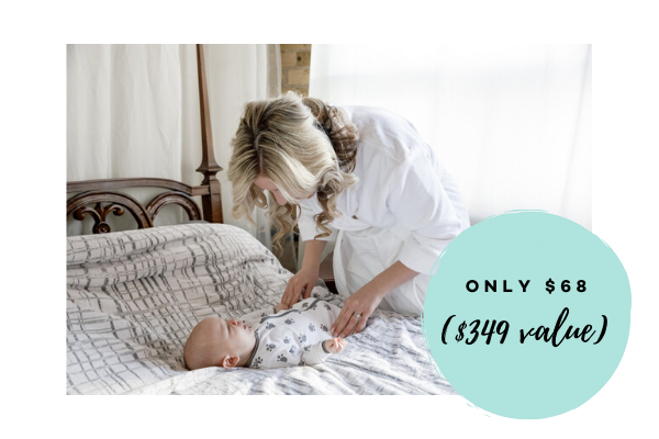 mom massaging baby