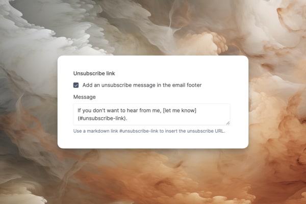 Screenshot of FirstQuadrant's unsubscribe settings