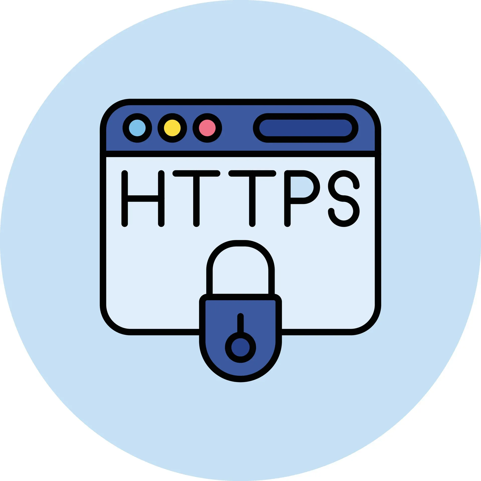 Ilustração representando uma conexão criptografada com HTTPS