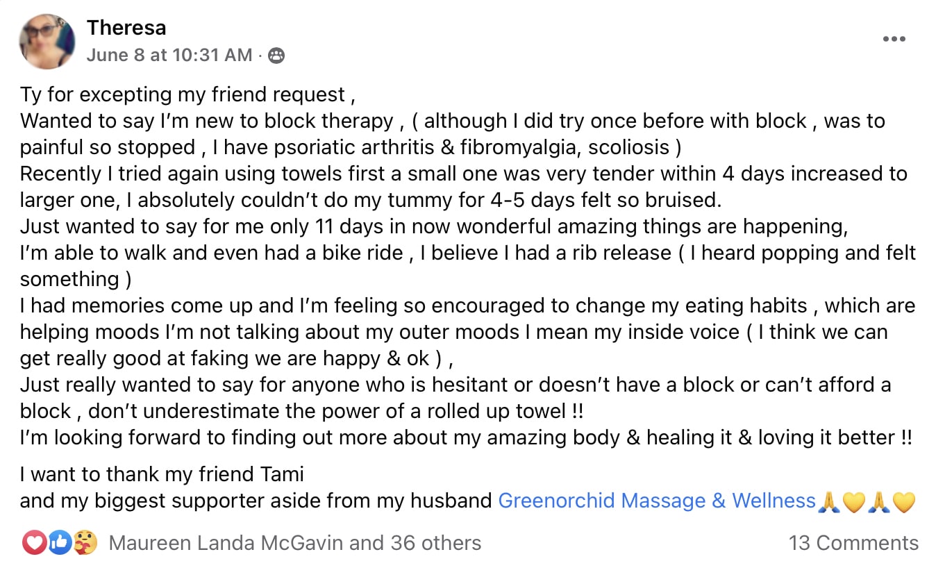 Theresa - Pain - Arthritis - Fibromyalgia - Scoliosis